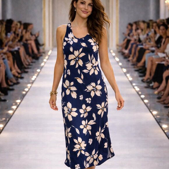 GYS Dresses & Skirts - Bamboo Floral Midi Dress Ultra Soft Breathable Boho Luxe Rare M NWOT